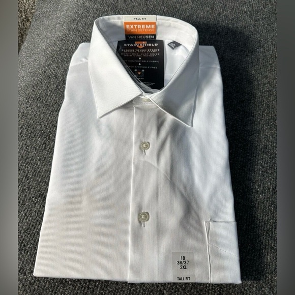 Van Heusen Big & Tall Stain Shield Dress Shirt SZ 18 2XL NWT - Picture 2 of 5